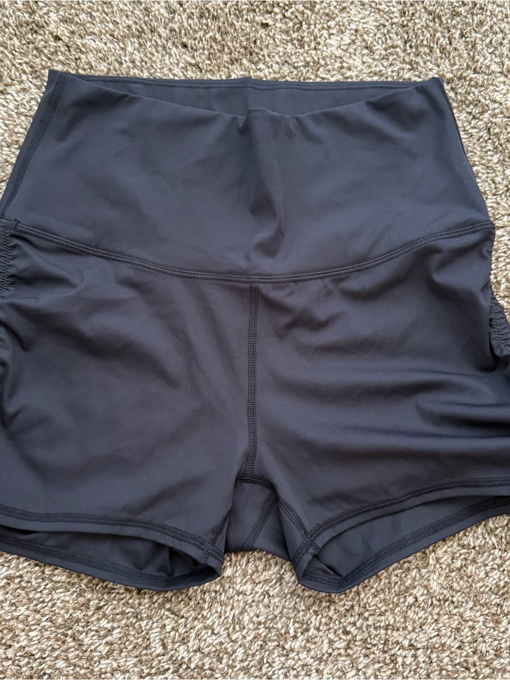 NWT Halara Women's Black Athletic Shorts w/ Cinched Sides - Size Medium